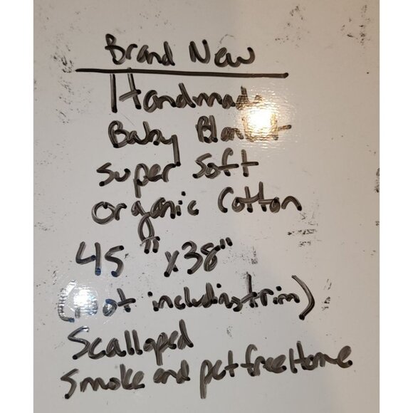 Handmade Crocheted Baby Blanket Fringe Multicolor Stripes Blue Pink White NEW - Picture 7 of 7